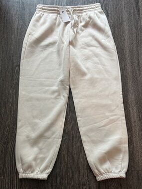 Nike Cream/White Fleece Track Joggers